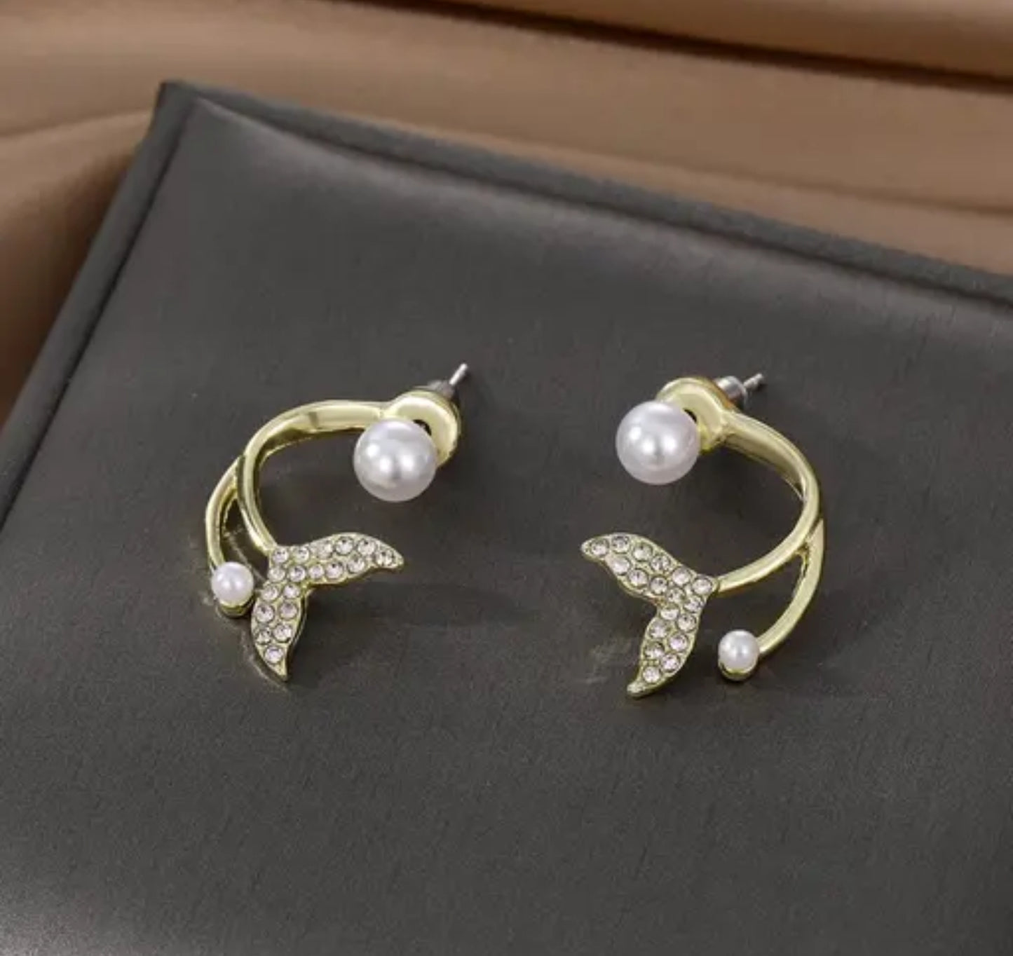 Korean Heart-Bow Drop Earrings