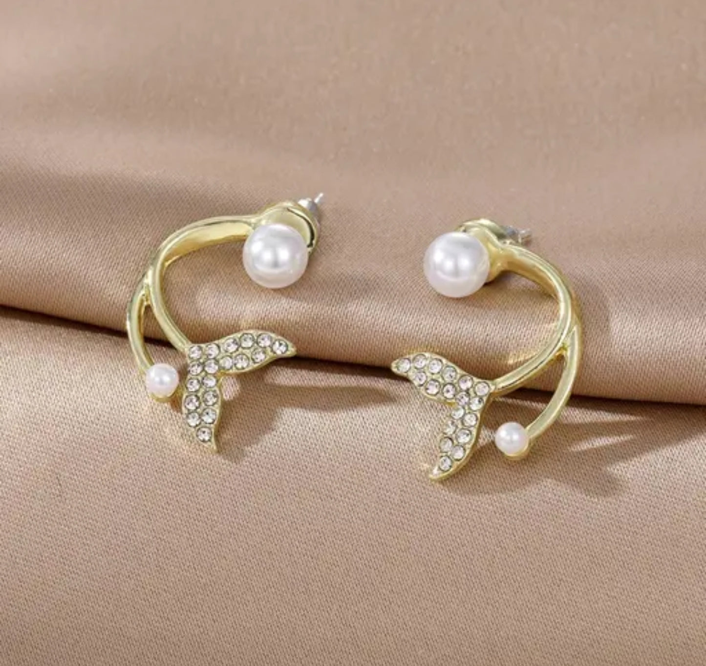 Korean Heart-Bow Drop Earrings