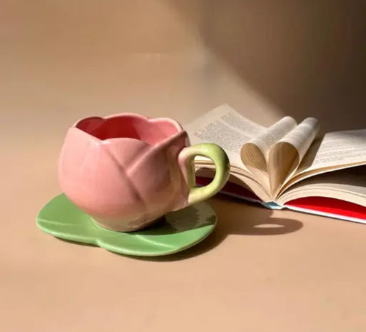 Quirky Lotus Cup and Saucer Set