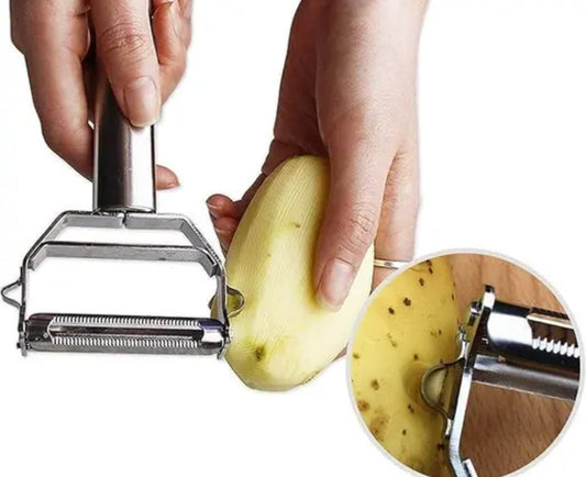 Stainless Steel Multi-Functional Peeler (Silver, 18 x 8.2 x 2.4 cm)
