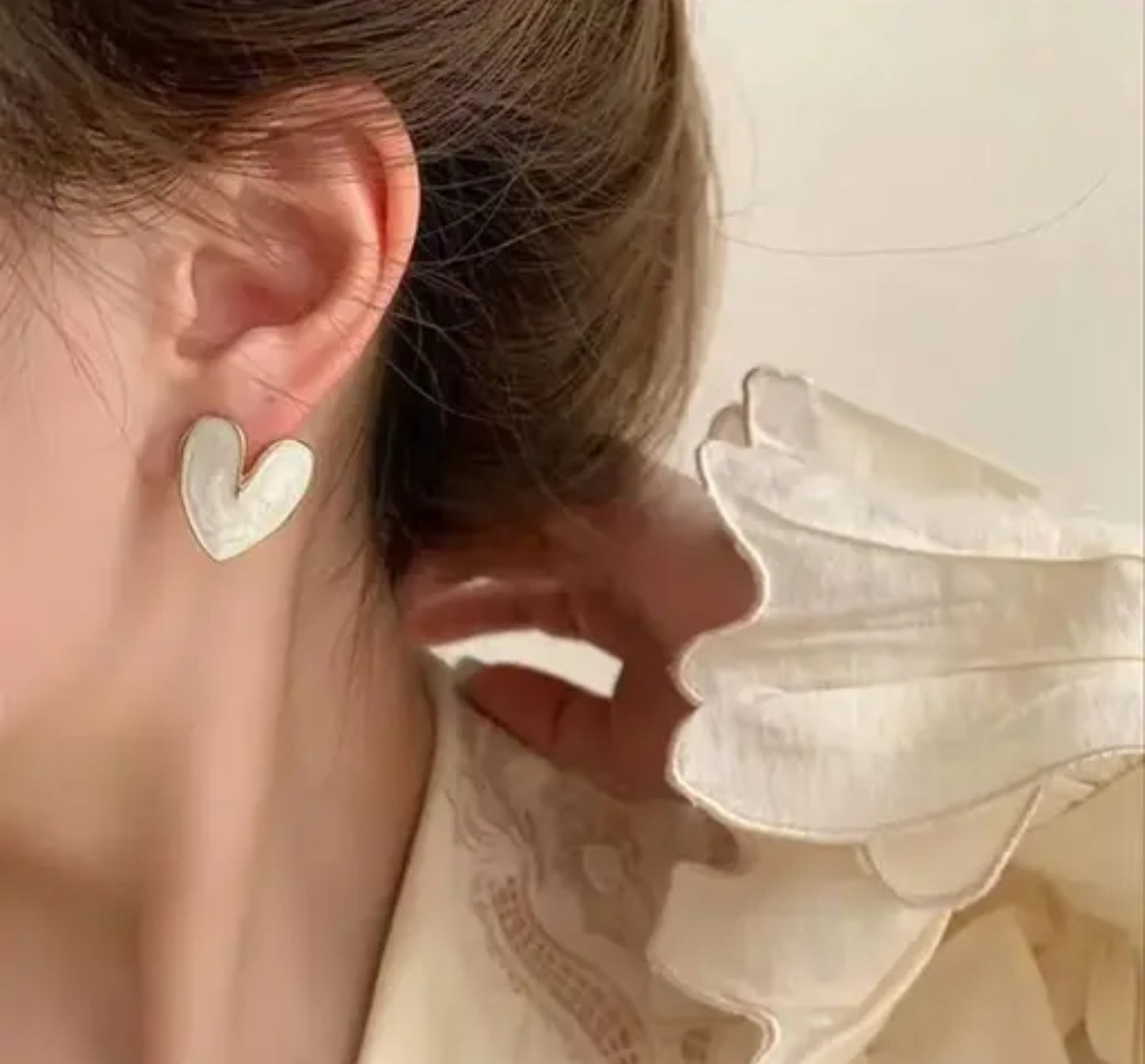 Korean Heart Shaped Earrings Stud