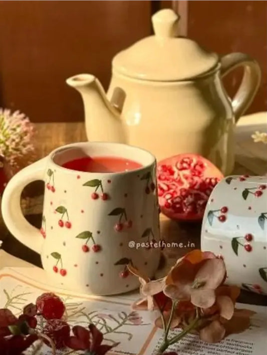 Quirky Cherry Hand-painted Mug