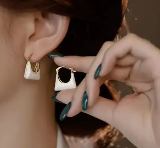 Korean Handbag Shaped Earrings Stud