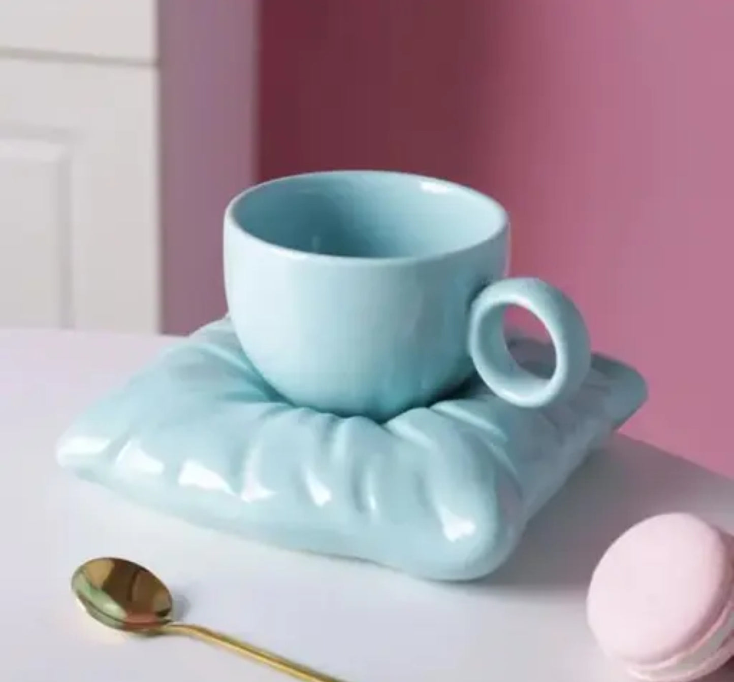 Quirky Pillow Cup and Saucer Set