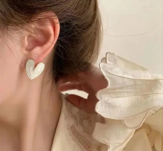 Korean Heart Shaped Earrings Stud