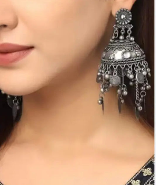 Oxidised Dreamcatcher Jhumkhas