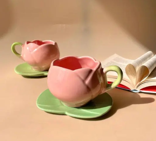 Quirky Lotus Cup and Saucer Set